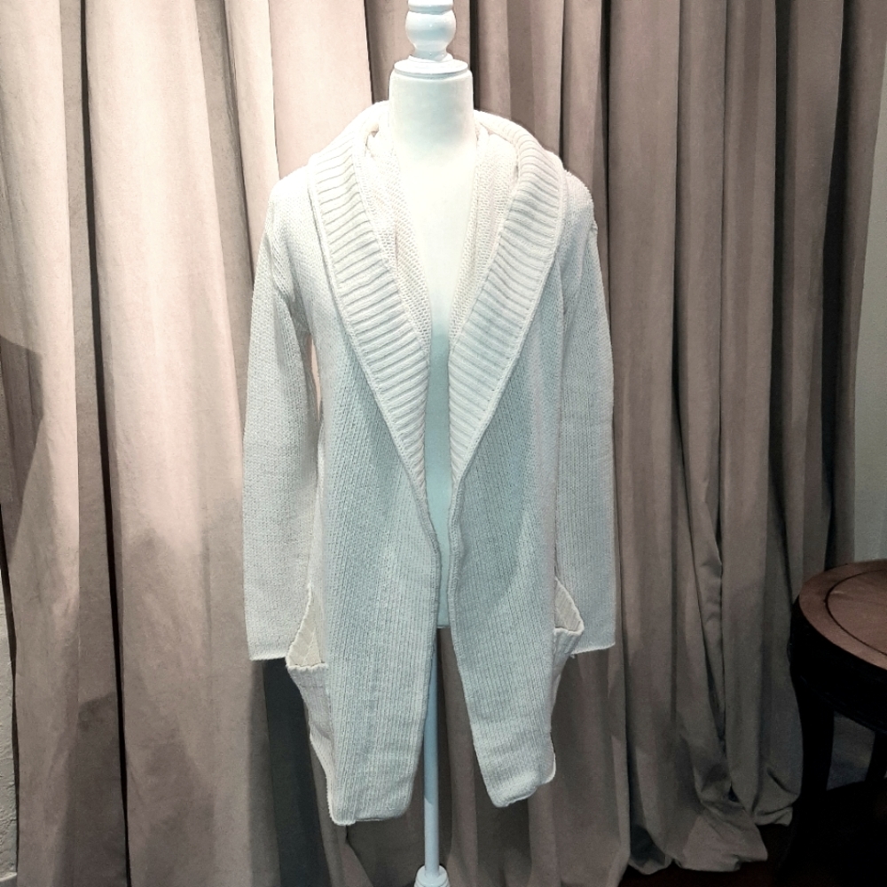 White & Warren hooded cardigan
